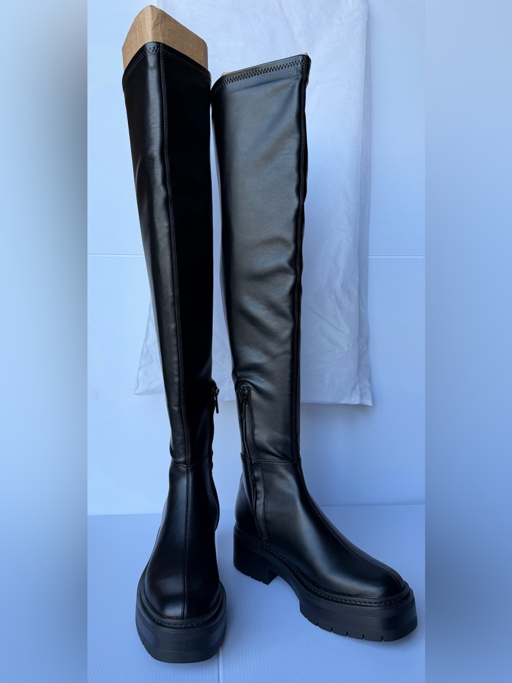NWOB Sam Edelman Lydia Over the Knee Lug Boots 7M + Dust Bag